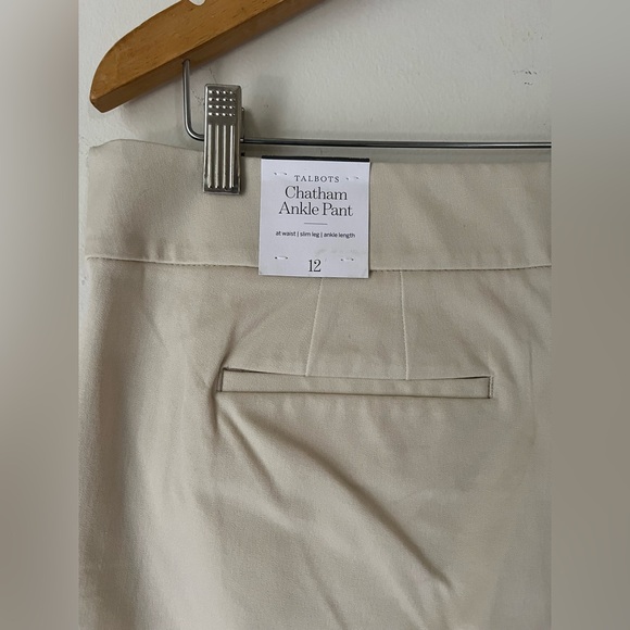 NWT Talbots Beige Chatham Ankle Pants Women’s Size 12 - Picture 8 of 16